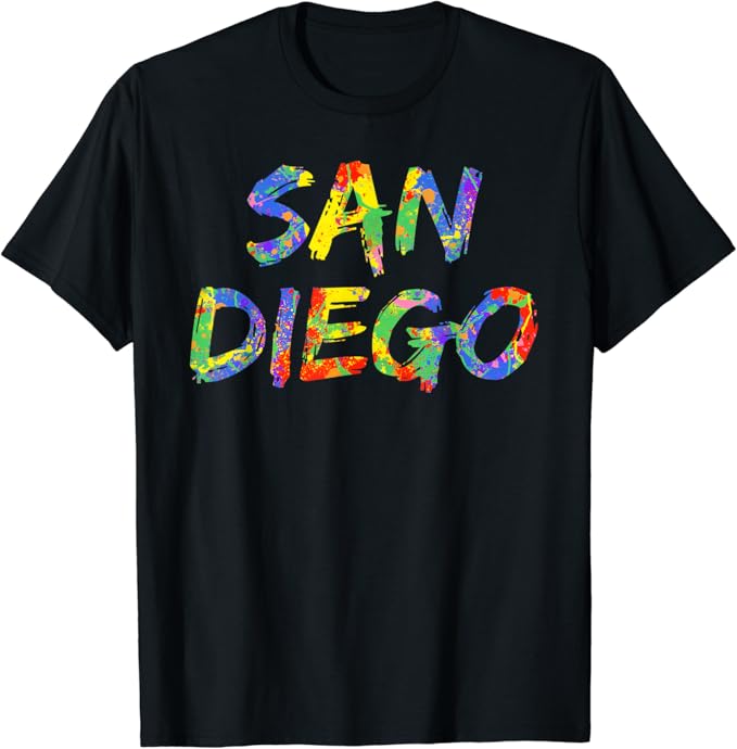Colorful Rainbow SD California Artwork City Pride San Diego TShirt